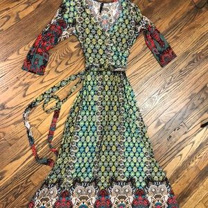 Boutique Wrap Top Floor Length Dress